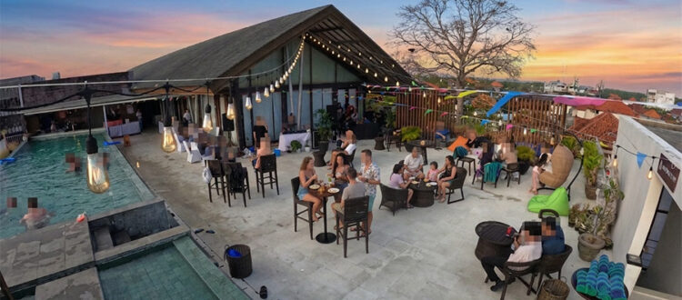 Rooftop pool DJ party