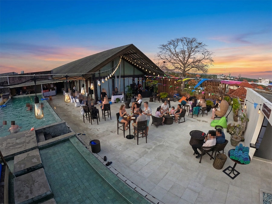Rooftop pool DJ party